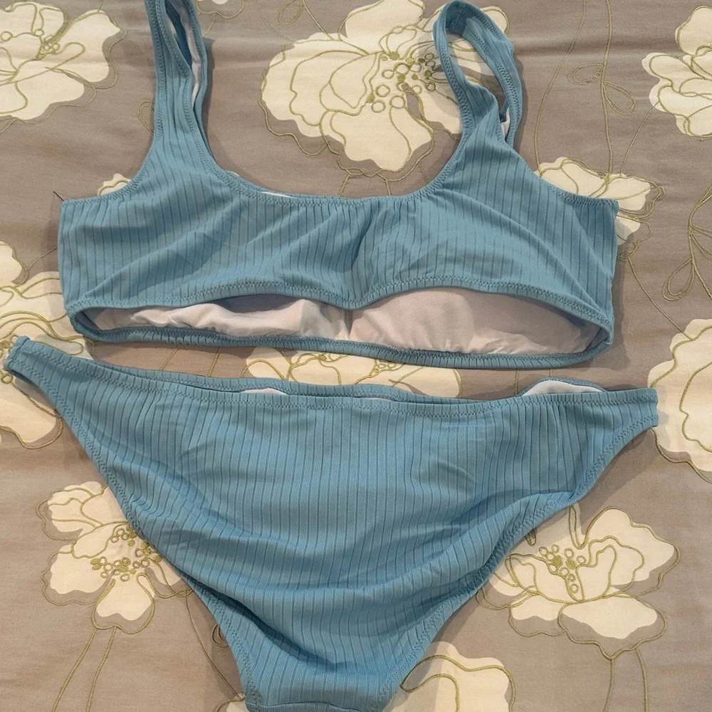 Ralph Lauren Light Blue Ribbed Bikini Set – Size XXL - Picture 4 of 4